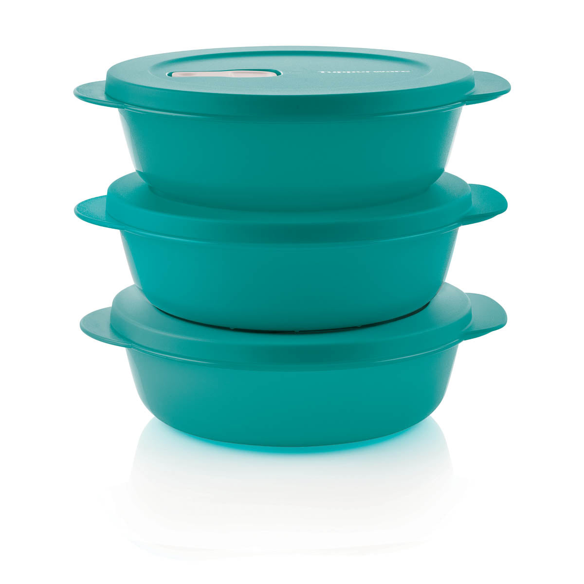 Tupper Ware Crystalwave® Plus Round 3 1/2 cup / 850 mL Set of 3 (Mysterious Green)